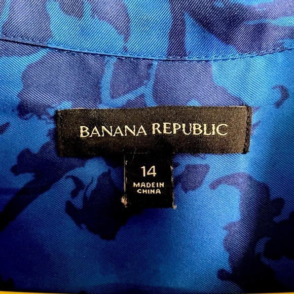 Banana Republic Blue Silk Romper size 14 - Picture 7 of 8